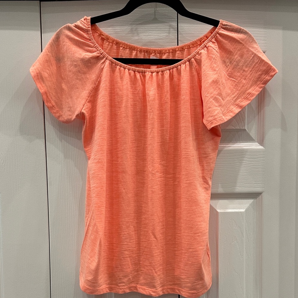Old Navy Coral Off-Shoulder Blouse